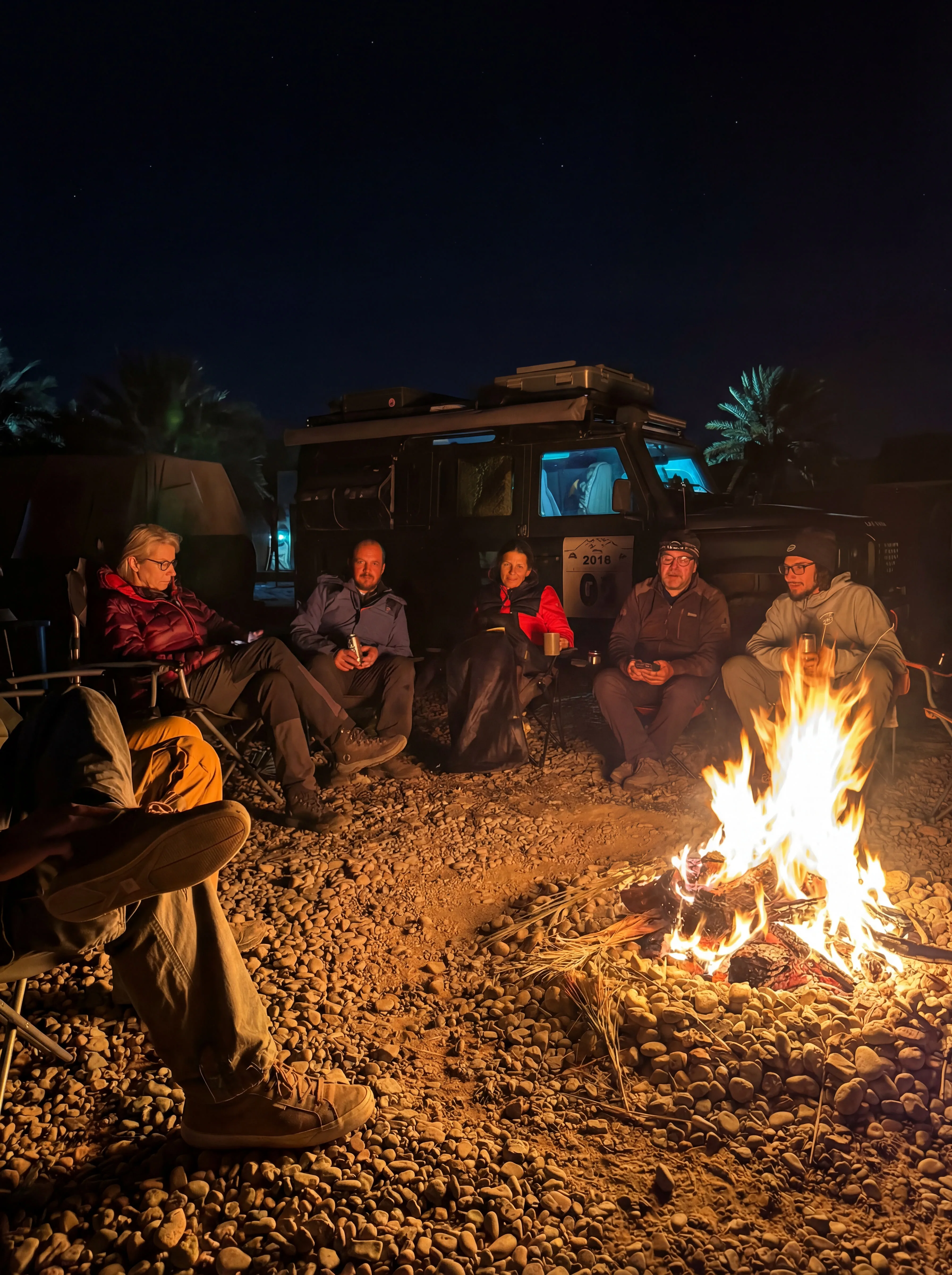 Lagerfeuer Expedition kleine Gruppe — EXPLORISE Offroad Abenteuer Unternehmer
